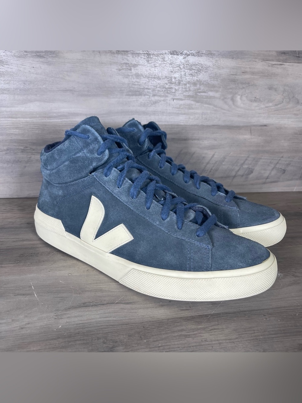 Veja Minotaur Blue Suede High Top Sneakers Mens 11.5 LaceUp Casual Preppy Street
